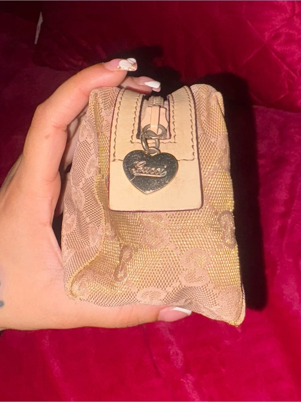 Authentic Gucci Gold Pouch